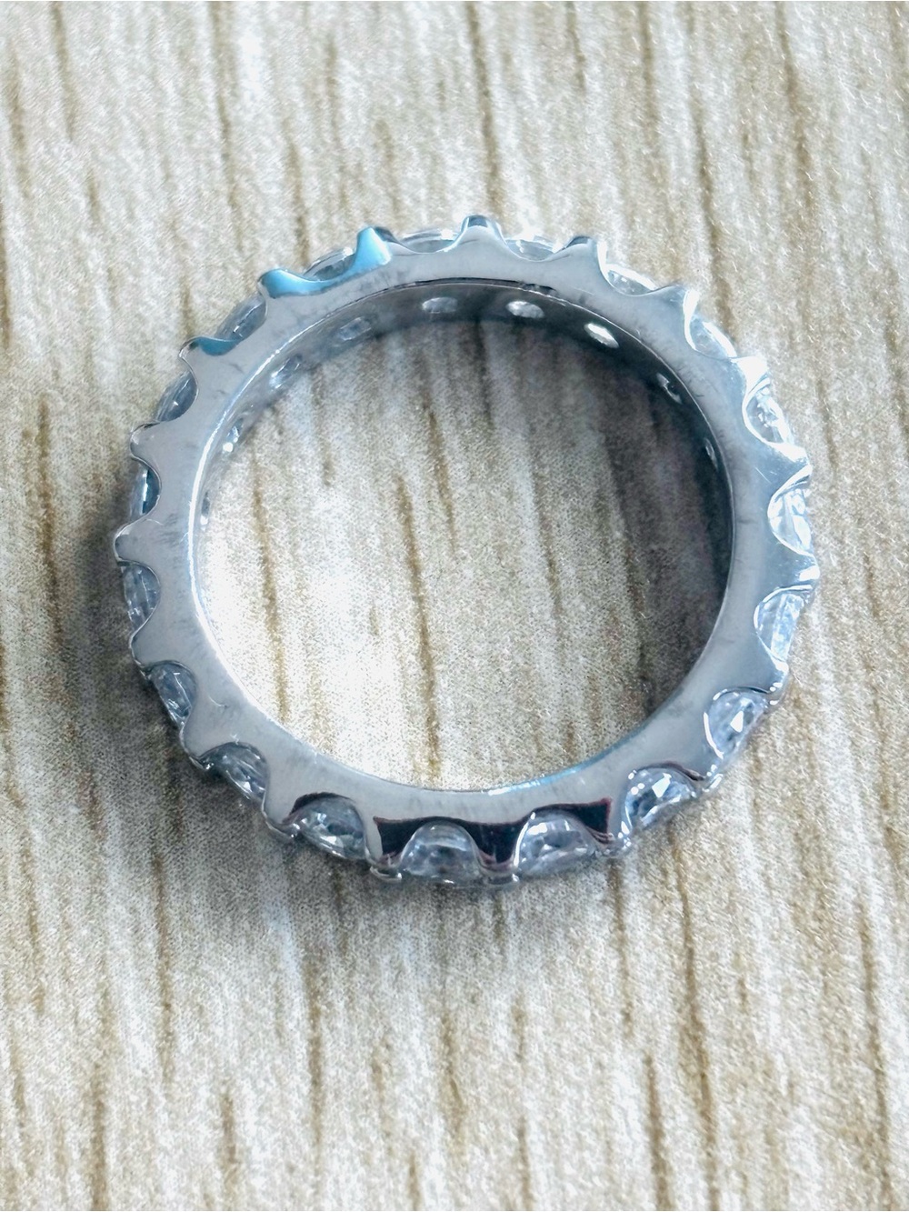 Sterling Silver Eternity Band with Clear Channel Set Crystals